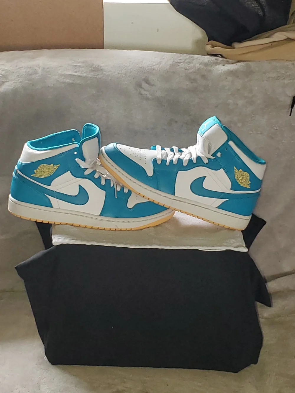 Blue and White High-Top Mens 9.5 Sneakers